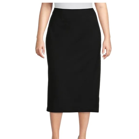 PETITE SOPHISTICATE Collectibles Black Pencil Skirt Size 14 NWOT Lined plus - Picture 1 of 12
